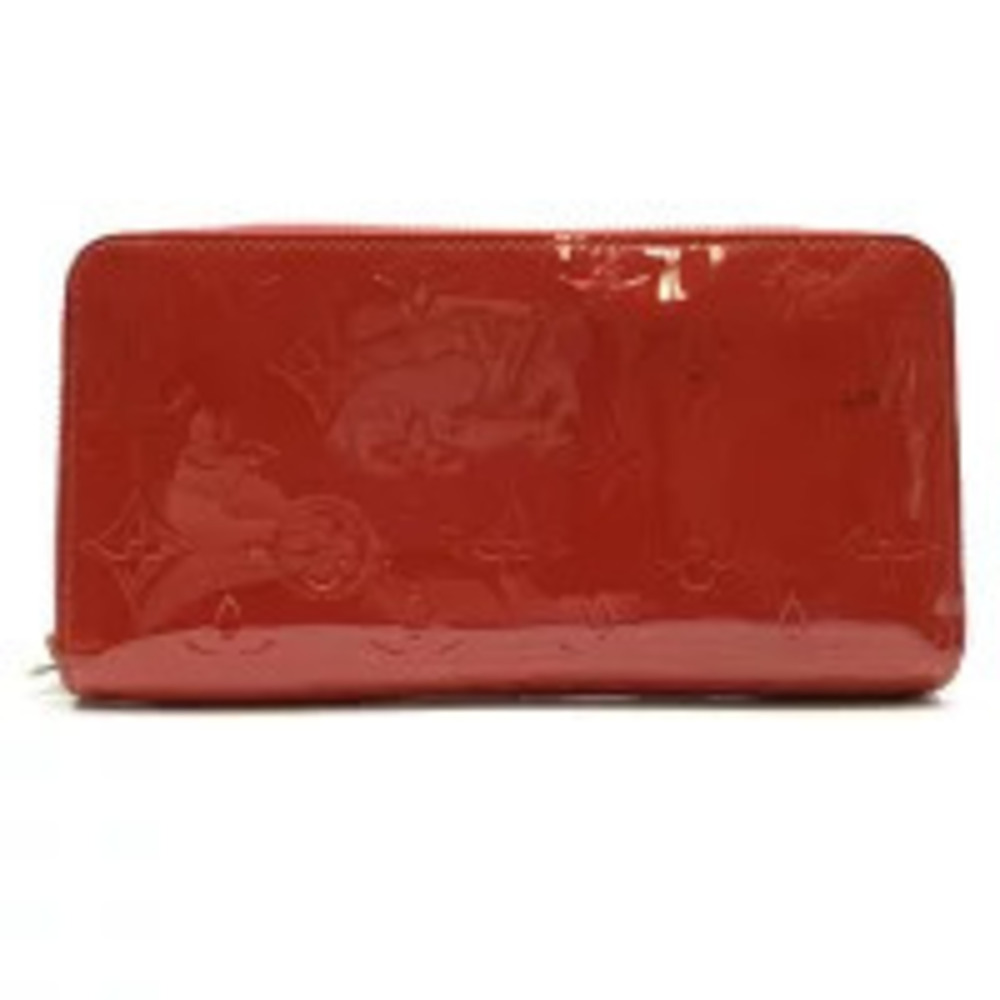 LOUIS VUITTON Zippy Wallet Vernis Long Red Cerise Red Enamel